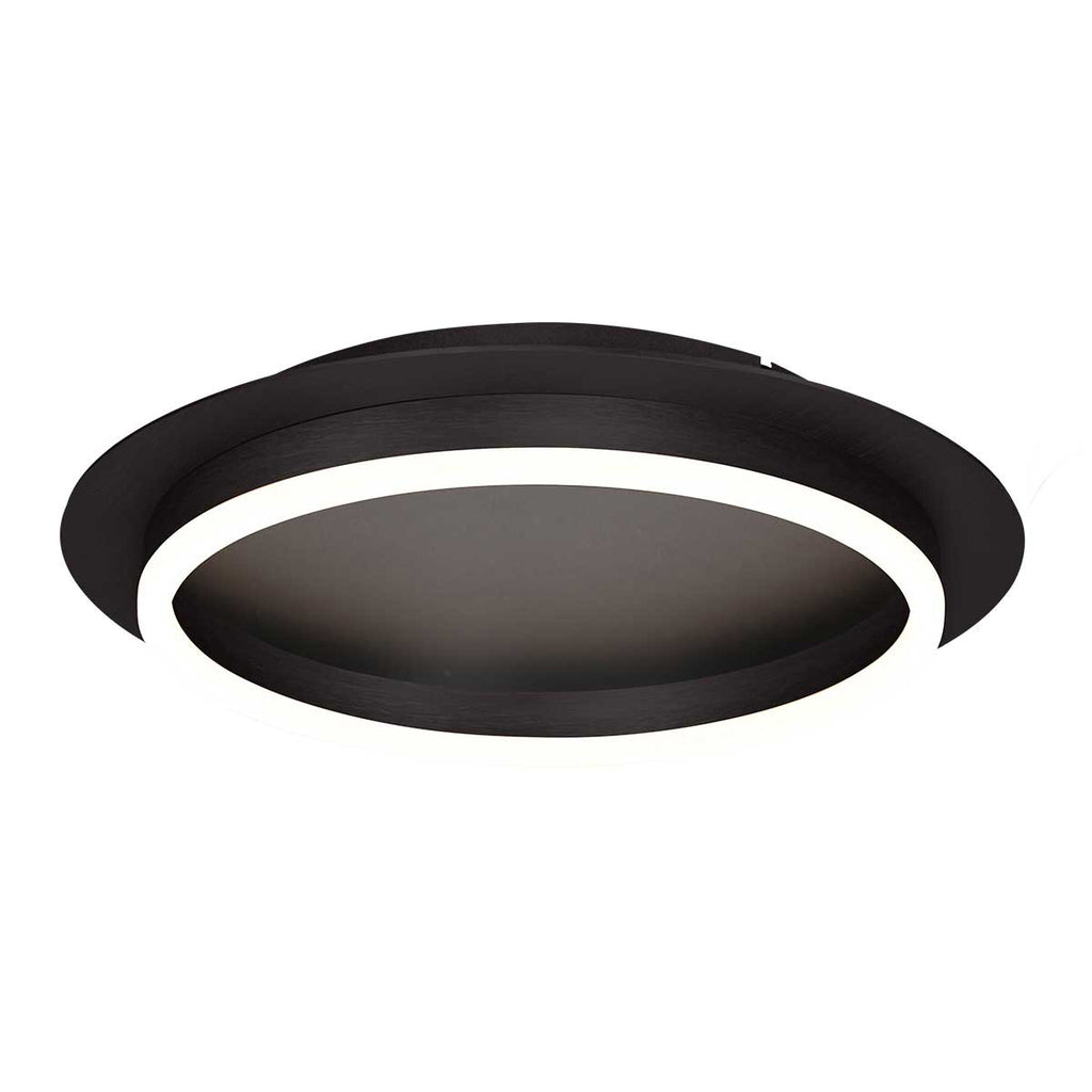 Plafondlamp Ringlux 3655ZW zwarte plafondlamp met warm LED licht