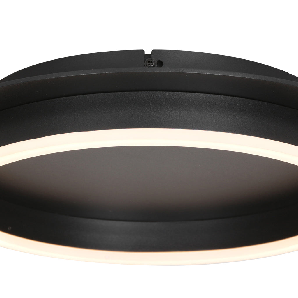 Plafondlamp Ringlux 3655ZW zwarte plafondlamp met warm LED licht