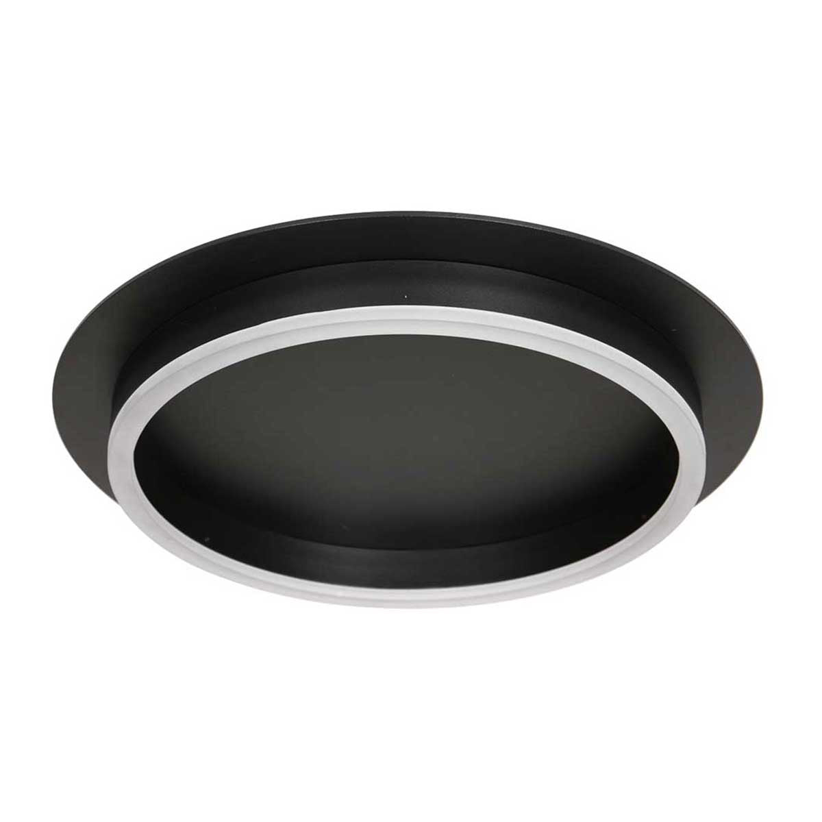 Plafondlamp Ringlux 3655ZW zwarte plafondlamp met warm LED licht