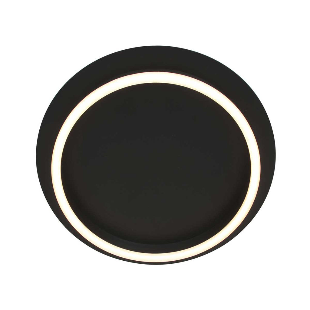 Plafondlamp Ringlux 3655ZW zwarte plafondlamp met warm LED licht