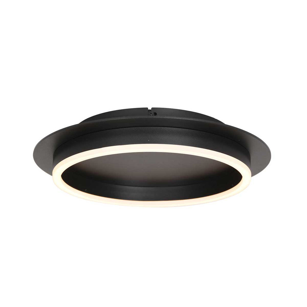 Plafondlamp Ringlux 3655ZW zwarte plafondlamp met warm LED licht