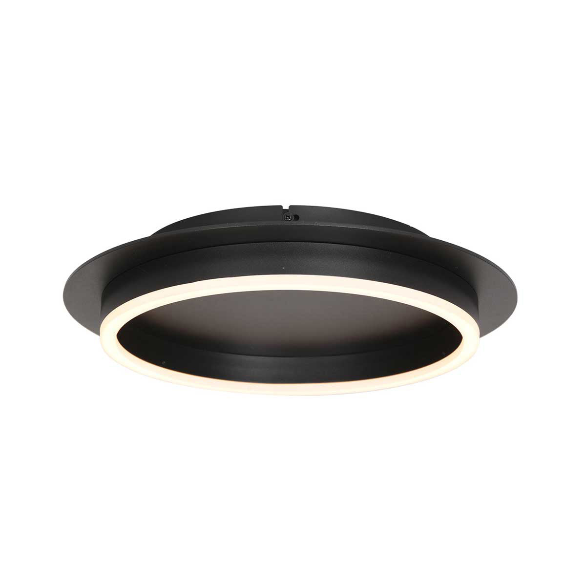 Plafondlamp Ringlux 3655ZW zwarte plafondlamp met warm LED licht