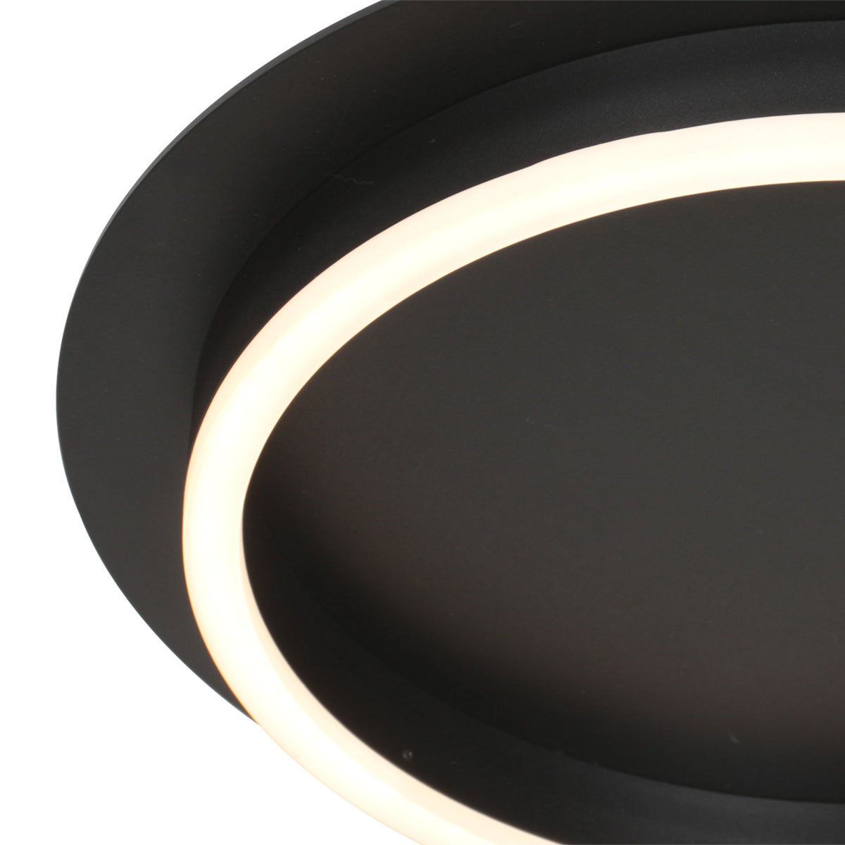 Plafondlamp Ringlux 3655ZW zwarte plafondlamp met warm LED licht