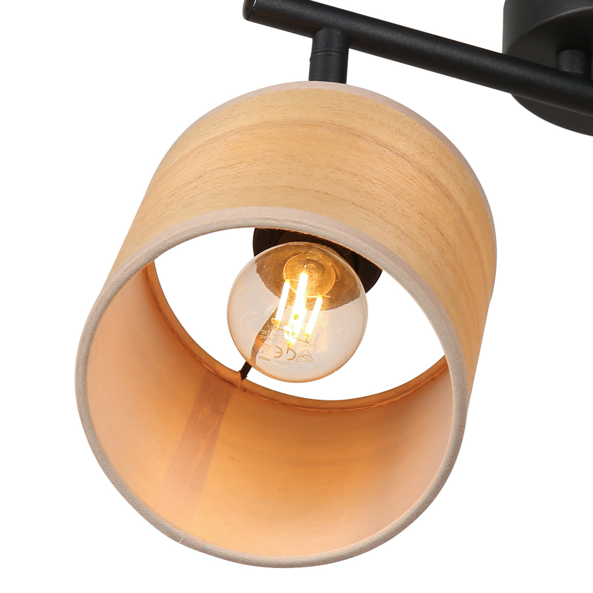 Plafondspot Bambus 3666ZW Zwart zonder kapjes
