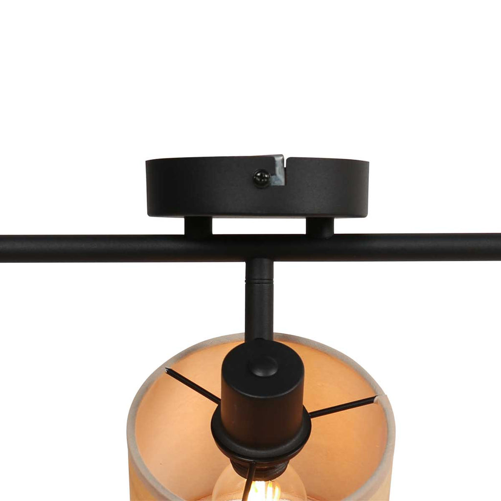 Plafondspot Bambus 3667ZW Zwart 3 lichts zonder kapjes