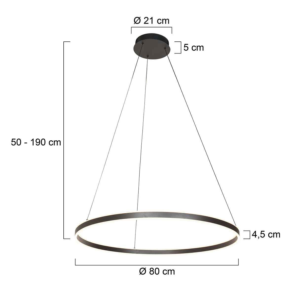 Hangl. 1-l. Round LED 80cm