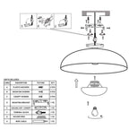 Bronskleurige plafondlamp Brassi Ø42cm 3681BR met grote fitting