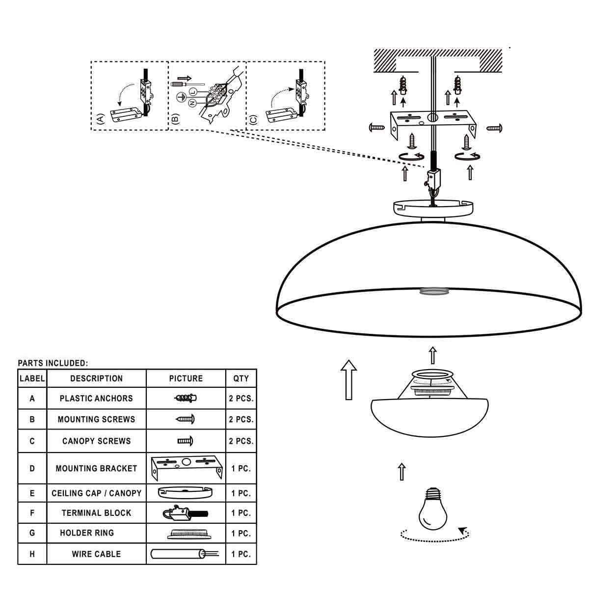 Bronskleurige plafondlamp Brassi Ø42cm 3681BR met grote fitting