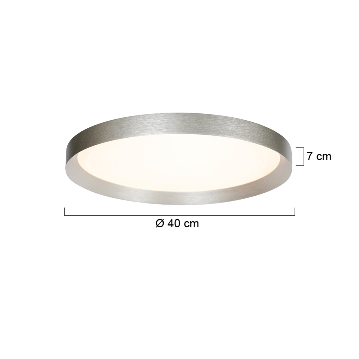 Plafondlamp Flady 3685ST stalen LED lamp Ø40 cm met uplight