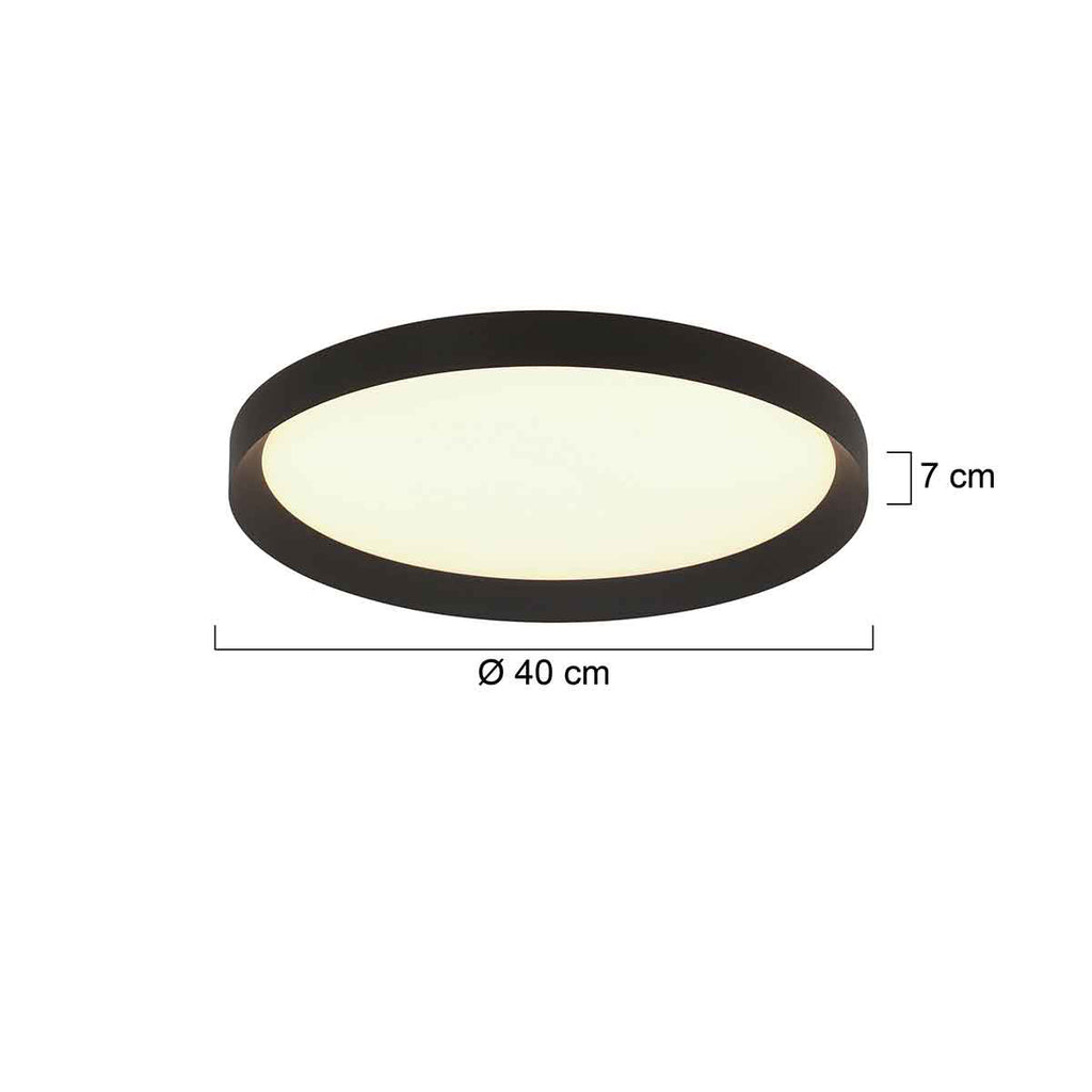 Plafondlamp Flady 3685ZW zwart Ø40