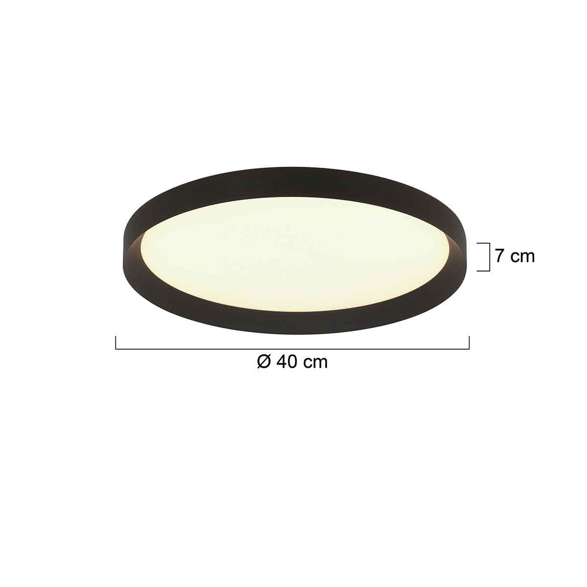 Plafondlamp Flady 3685ZW zwart Ø40