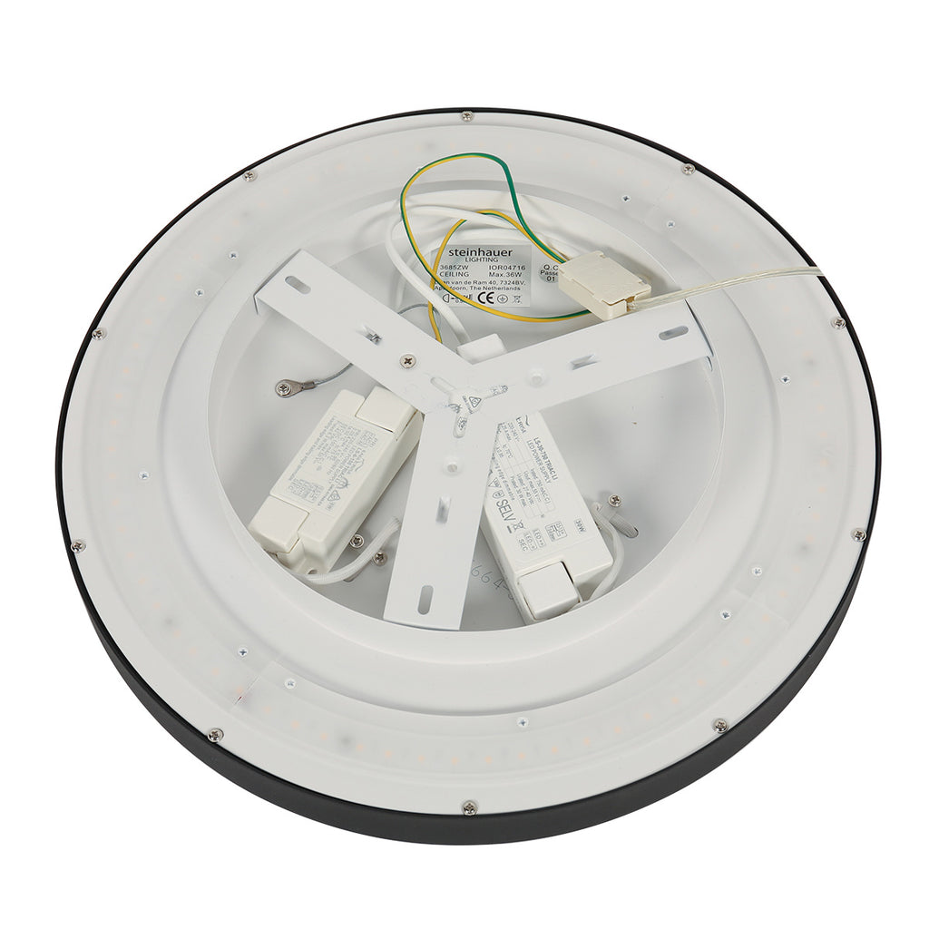 Plafondlamp Flady 3685ZW zwart Ø40