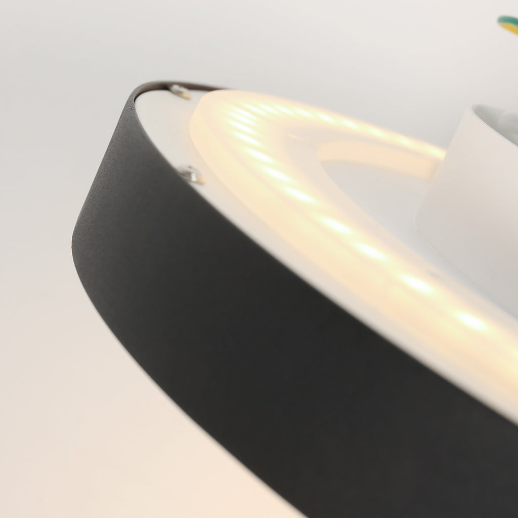 Plafondlamp Flady 3685ZW zwart Ø40
