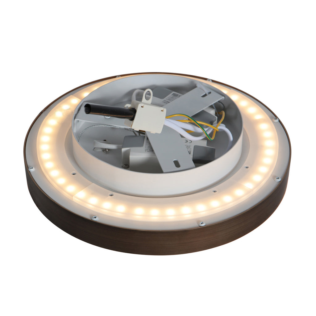 Plafondlamp Flady 3686BR bronzen LED lamp Ø50 cm met uplight
