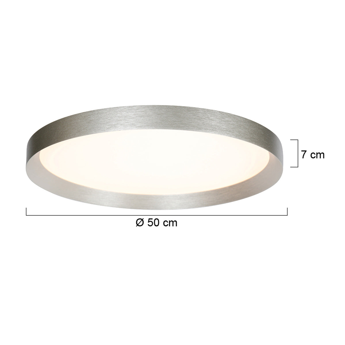 Plafondlamp Flady 3686ST stalen LED lamp Ø50 cm met uplight