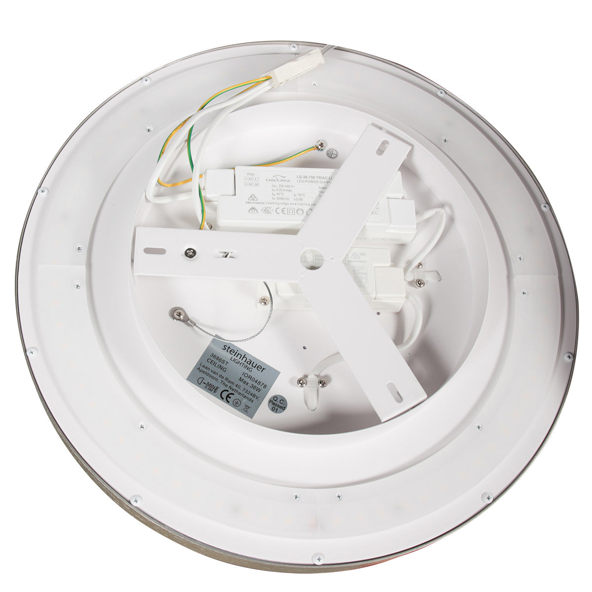 Plafondlamp Flady 3686ST stalen LED lamp Ø50 cm met uplight