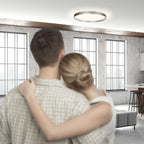 Plafondlamp Flady 3686ST stalen LED lamp Ø50 cm met uplight