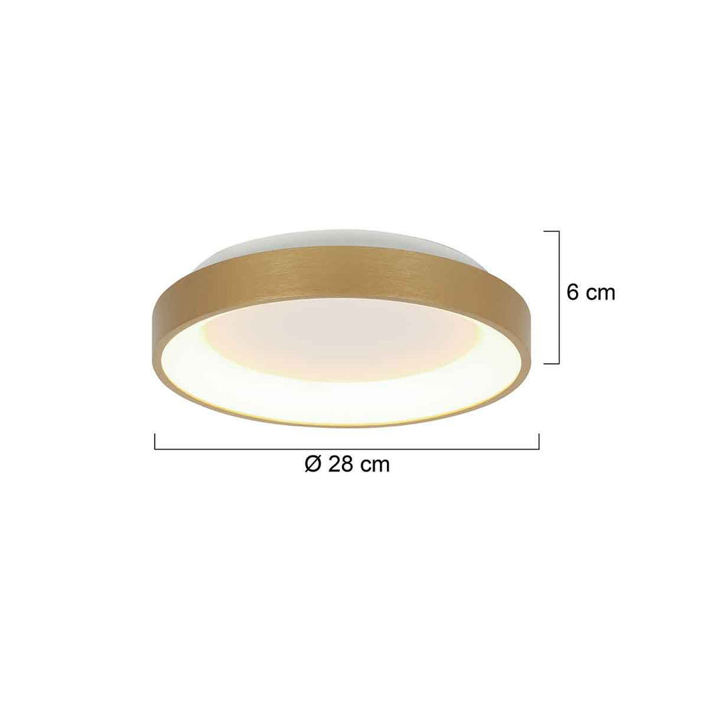 Plafondlamp Ringlede 3690GO Goud rond 28cm