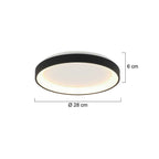 Plafondlamp Ringlede 3690ZW Zwart rond 28 cm dimbaar