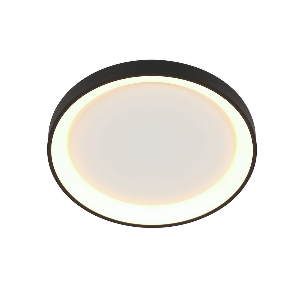 Plafondlamp Ringlede 3690ZW Zwart rond 28 cm dimbaar