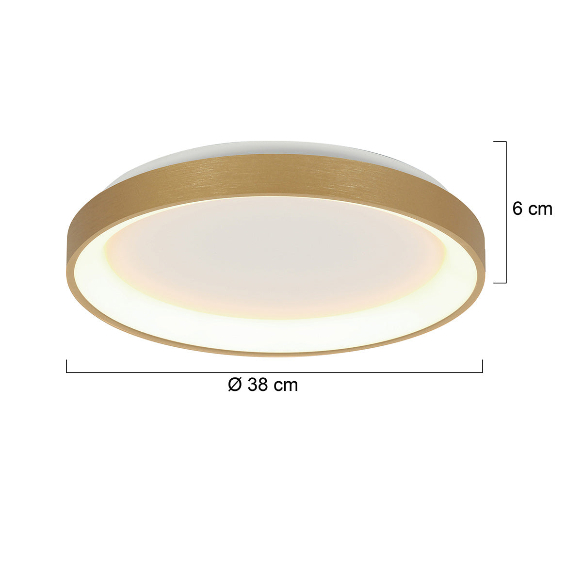 Plafondlamp Ringlede 3691GO Goud dimbaar 2400 Lumen