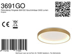 Plafondlamp Ringlede 3691GO Goud dimbaar 2400 Lumen