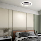 Plafondlamp Ringlede 3691ZW zwarte LED lamp Ø38 cm met uplight