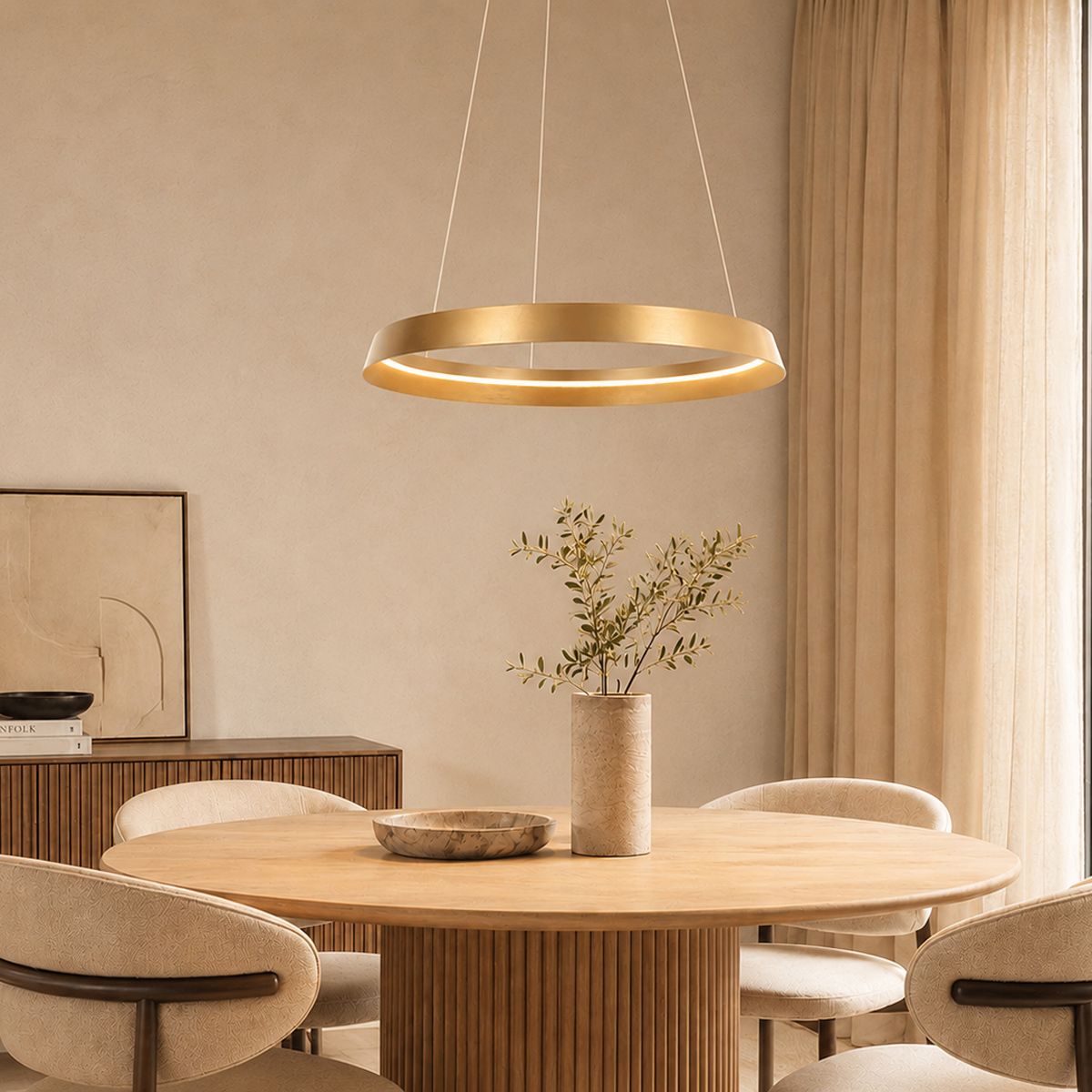 Hanglamp Ringlux 3692GO Goud Ø60 4000 Lumen