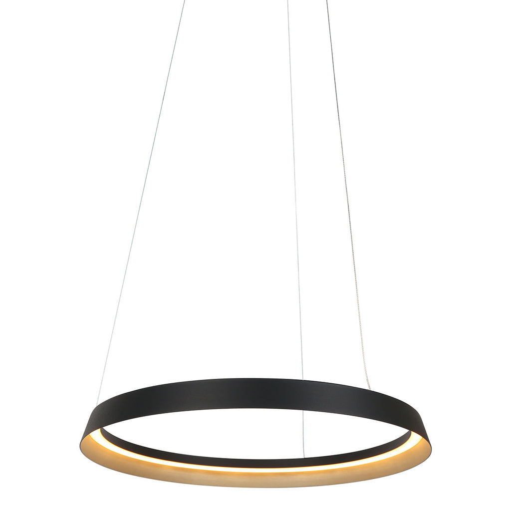 Hanglamp Ringlux 3692ZW zwarte hanglamp met LED ring Ø60