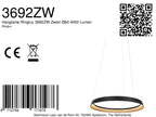 Hanglamp Ringlux 3692ZW zwarte hanglamp met LED ring Ø60