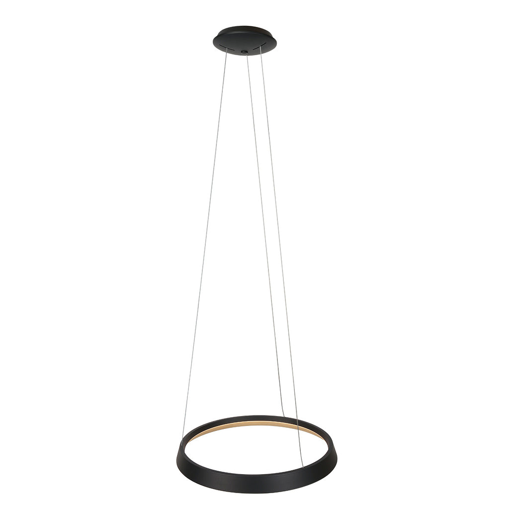 Hanglamp Ringlux 3692ZW zwarte hanglamp met LED ring Ø60