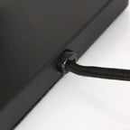Zwarte tafellamp Stang 3708ZW met draai schakelaar en naturel gras kap