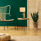 Goud met zwarte tafellamp Animaux 3712ZW met beige gras kap