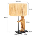 Goud met zwarte tafellamp Animaux 3712ZW met beige gras kap
