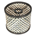 Zwarte tafellamp Stang 3715ZW met naturel / zwart bamboe kap