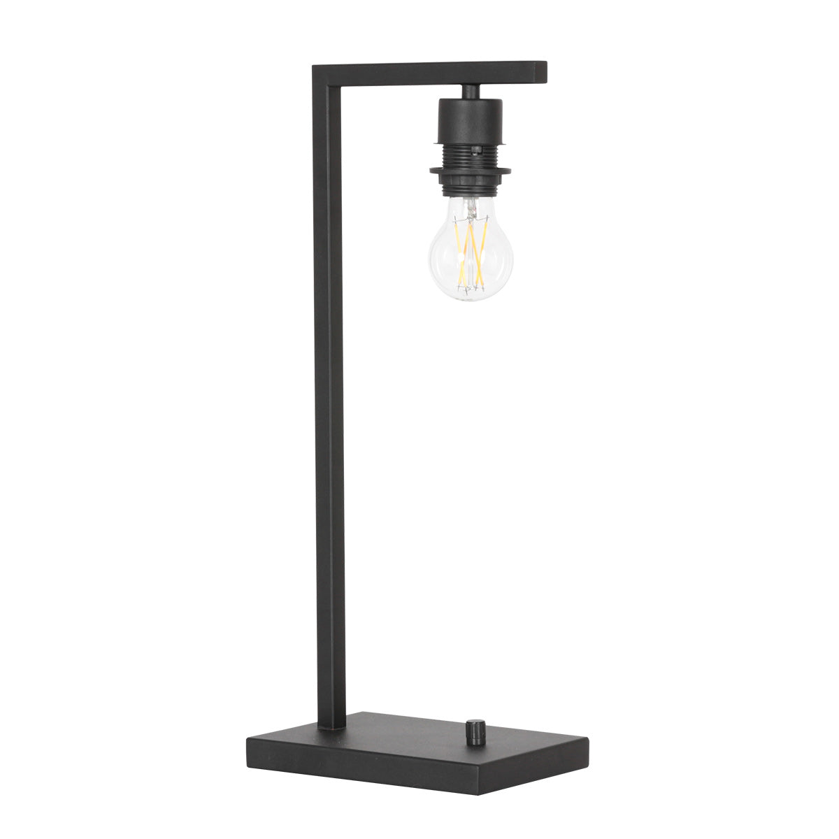 Zwarte tafellamp Stang 3715ZW met naturel / zwart bamboe kap