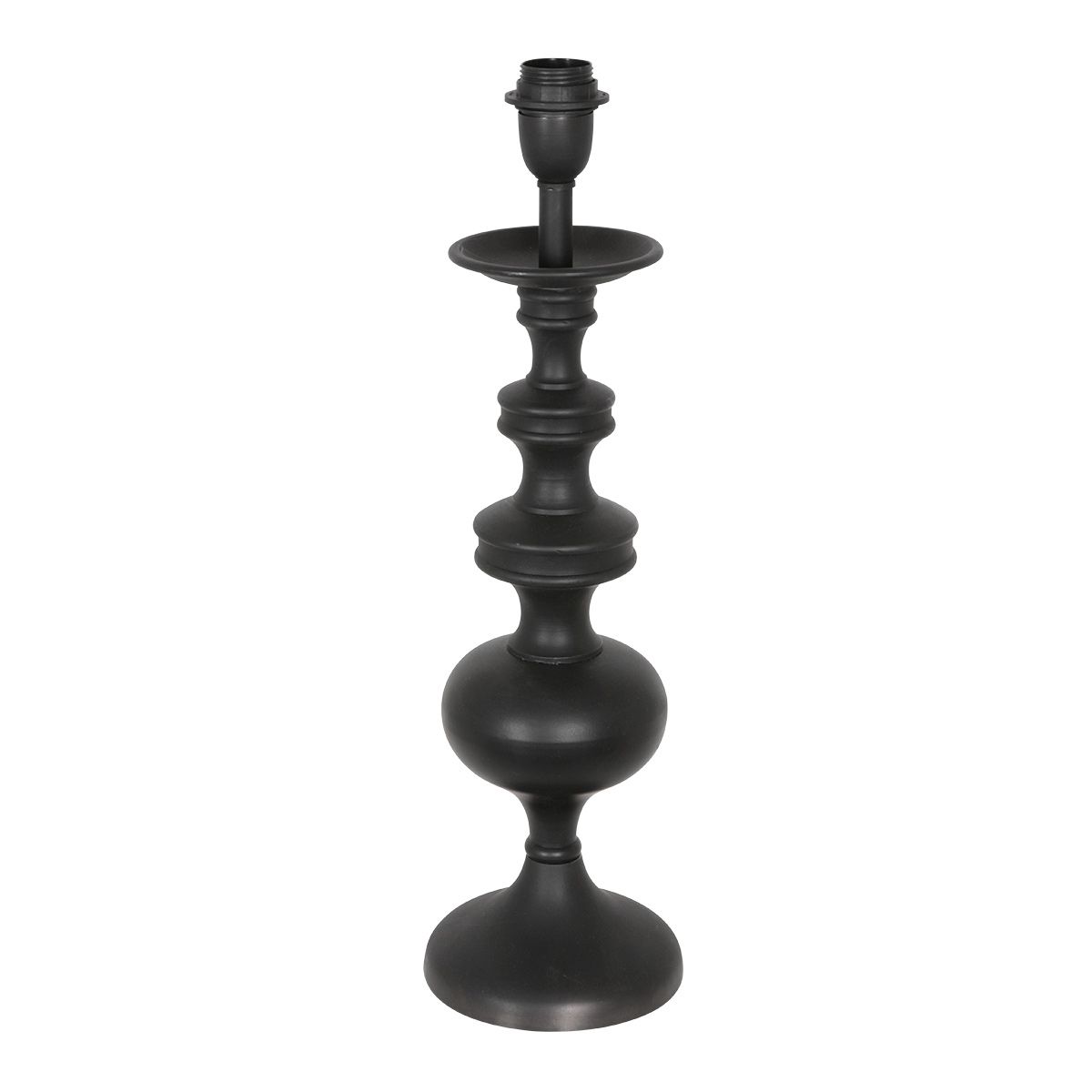 Tafellamp Lyons 3749ZW Zwart met naturel/zwarte bamboe kap en snoer schakelaar