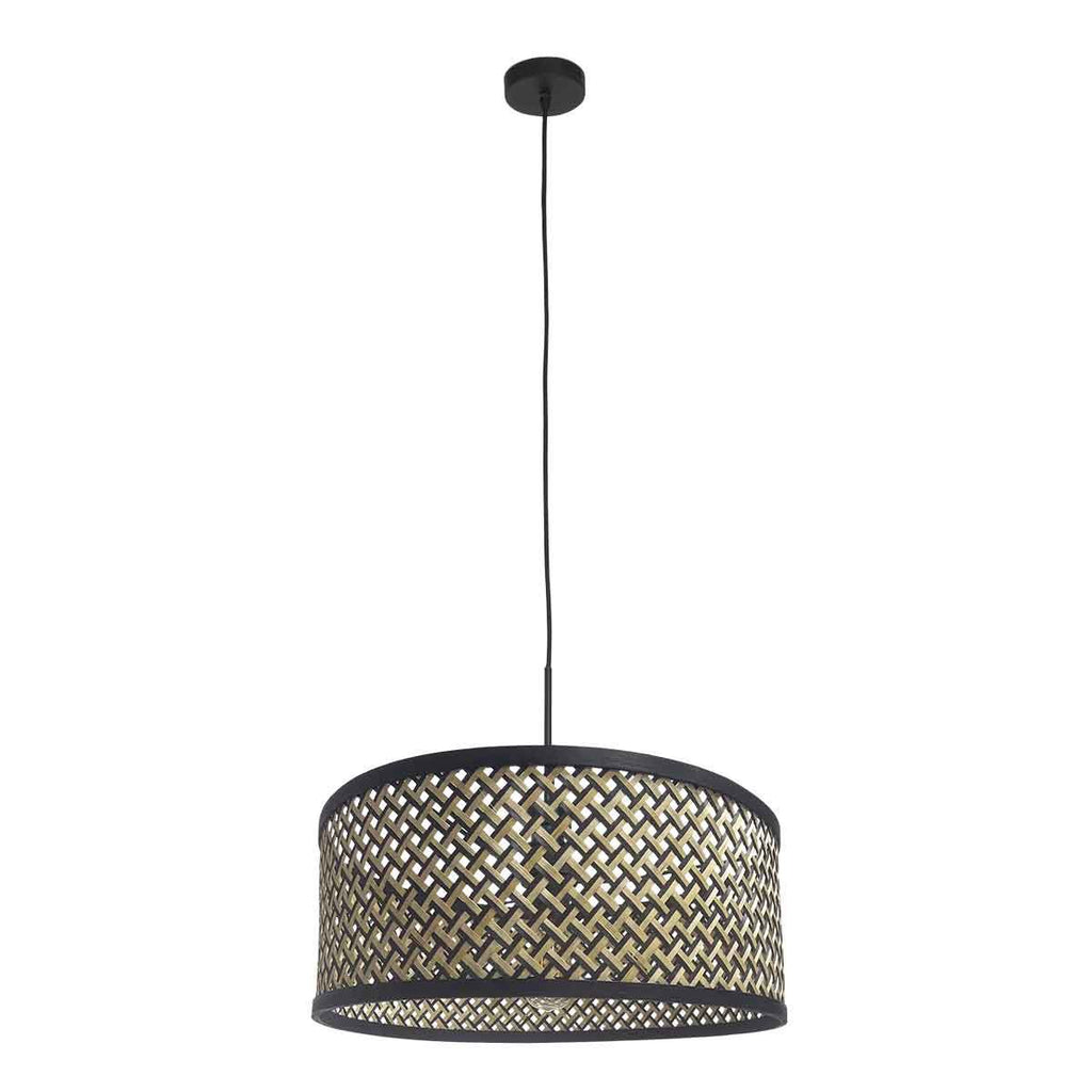 Hanglamp Sparkled met bamboe/houten lampenkap