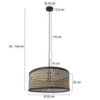 Hanglamp Sparkled met bamboe/houten lampenkap