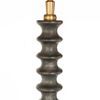 Lampvoet Bois 3757ZW zwart bruin met beige/gele gras gevlochten kap