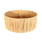 Lampvoet Bois 3757ZW zwart bruin met beige/gele gras gevlochten kap