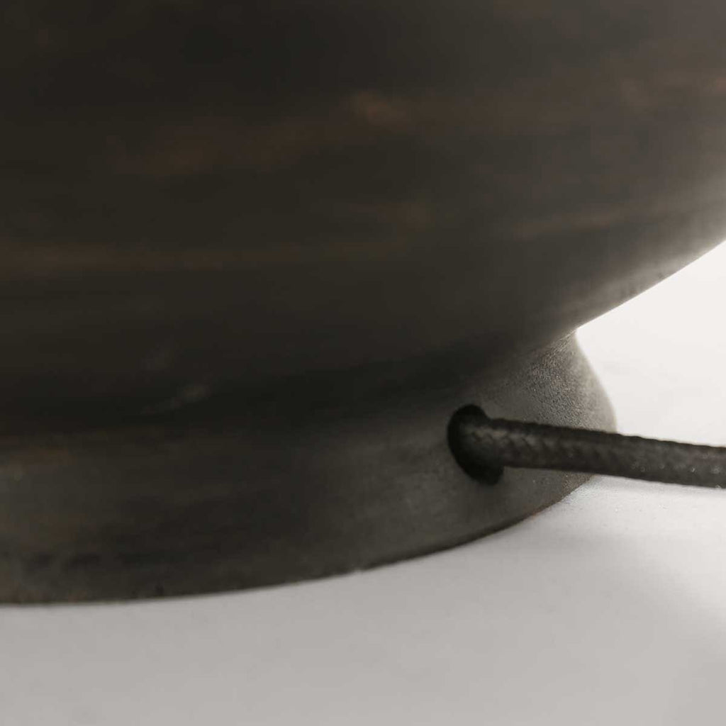 Lampvoet Bois 3758ZW zwart bruin met goud velours kap