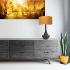 Lampvoet Bois 3758ZW zwart bruin met goud velours kap