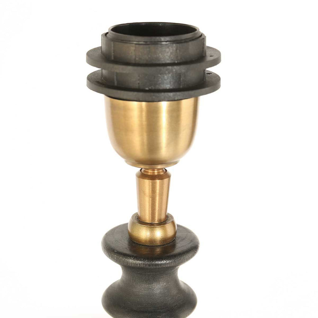 Lampvoet Bois 3758ZW zwart bruin met goud velours kap