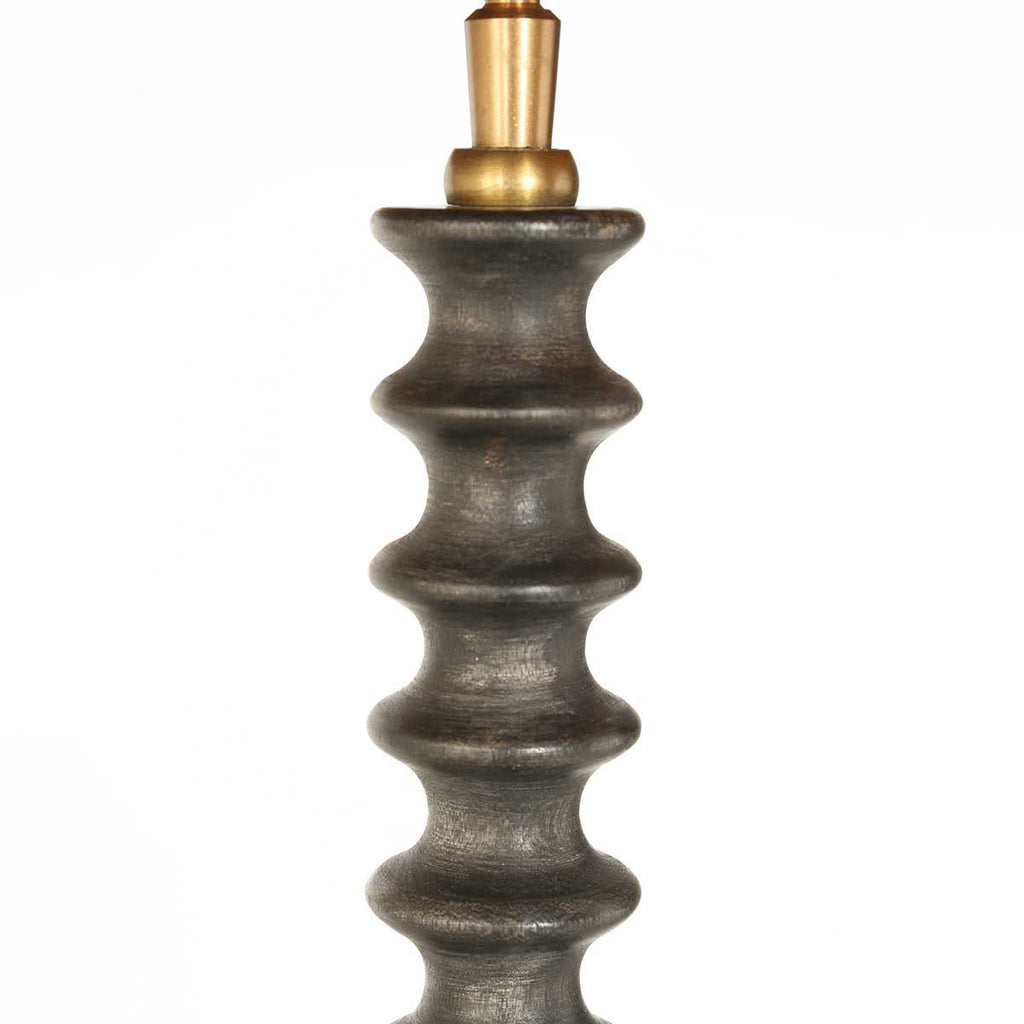 Lampvoet Bois 3758ZW zwart bruin met goud velours kap
