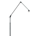 Zwarte vloerlamp / booglamp Prestige Chic 3793ZW met naturel gras kap