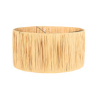 Zwarte vloerlamp / booglamp Prestige Chic 3793ZW met naturel gras kap