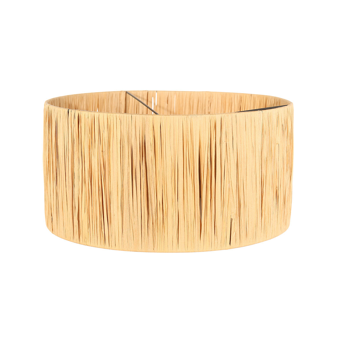 Zwarte vloerlamp / booglamp Prestige Chic 3793ZW met naturel gras kap