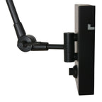 Zwarte wandlamp met bamboe/houten lampenkap