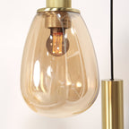 Hanglamp Reflexion 3797ME messing 9 lichts met amber glas